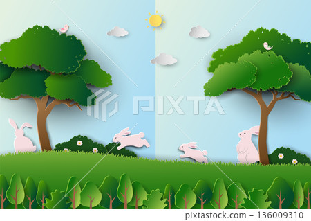 Easter nature background,Spring garden with...-插圖素材 [136009310] - PIXTA圖庫