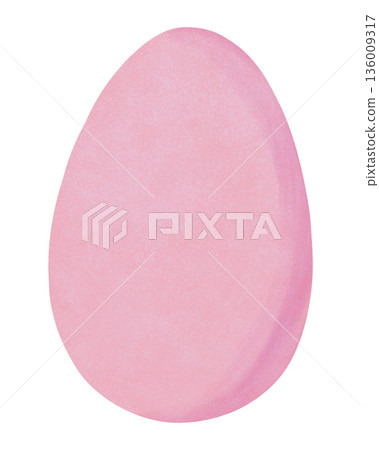 Cute Easter egg illustration in a soft pastel palette. Hand-drawn decorative egg with simple patterns, perfect for kids designs, Easter cards, holiday decor, nursery art, stickers, prints, backgrounds 136009317