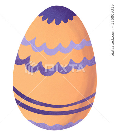 Cute Easter egg illustration in a soft pastel palette. Hand-drawn decorative egg with simple patterns, perfect for kids designs, Easter cards, holiday decor, nursery art, stickers, prints, backgrounds Cute Easter egg illustration in a soft pastel palette. Hand-drawn decorative egg with simple patterns, perfect for kids designs, Easter cards, holiday decor, nursery art, stickers, prints, backgrounds 136009319