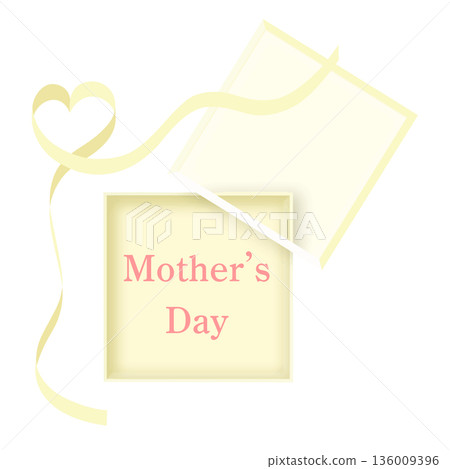 Mother's Day title frame ribbon yellow vector 136009396