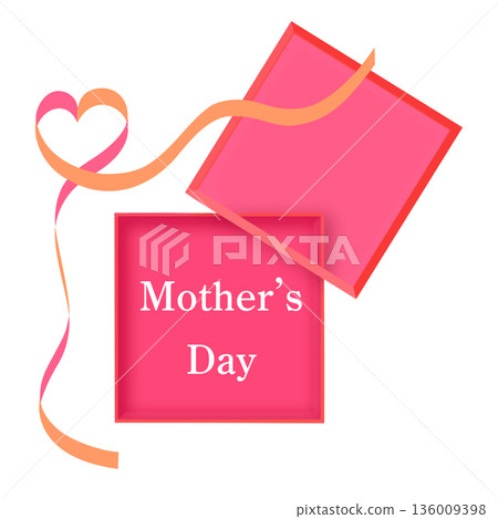 母親節標題框絲帶玫瑰粉色時尚橙色向量圖 136009398