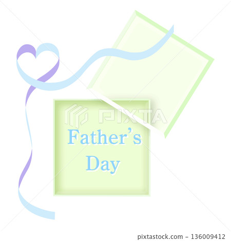 Father's Day title frame ribbon yellow-green light blue vector Father's Day title frame ribbon yellow-green light blue vector 136009412