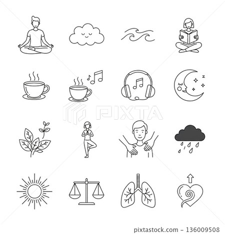 壓力管理放鬆圖示集 136009508