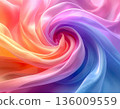 A gradient abstract background of swirling colorful tulle 136009559