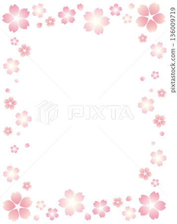 春色漸層櫻花水彩邊框背景豎版 136009719