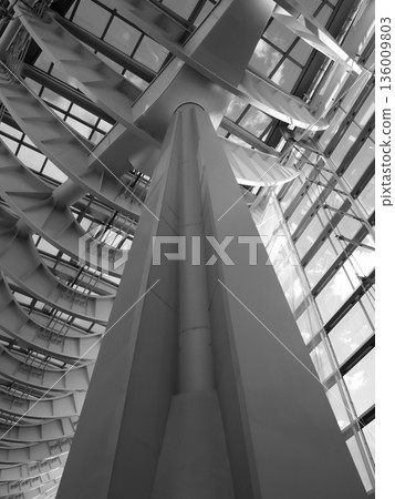 Tokyo International Forum glass space and structural frame interior 136009803