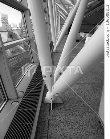 Tokyo International Forum glass space and structural frame interior 136009812