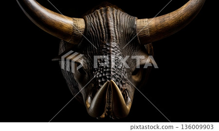 isolated image of a cow face on black background - Stock Illustration ...