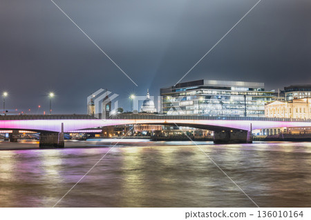 Illuminated London Bridge, England 136010164