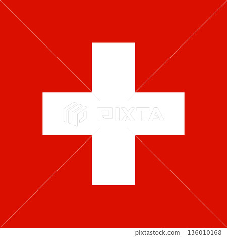 Flag of Switzerland Pantone Red National Banner with White Cross, Official Swiss Flag Symbolizing Neutrality, National Pride, and Alpine Heritage Flag of Switzerland Pantone Red National Banner with White Cross, Official Swiss Flag Symbolizing Neutrality, National Pride, and Alpine Heritage 136010168