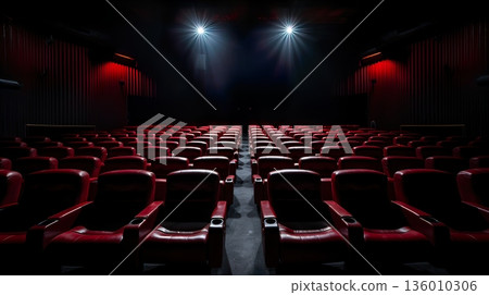empty auditorium with seats 136010306