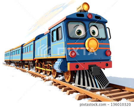 red locomotive on white 136010320