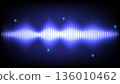 Digital sound wave audio visualization with glowing effect 136010462