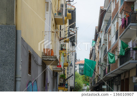 Ontarbia, Ondarrbia, old town, Basque Country, shops, midsummer, Spain Ontarbia, Ondarrbia, old town, Basque Country, shops, midsummer, Spain 136010907