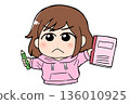 A girl studying hard with a notebook and pencil (motivated) New life, learning, support 136010925