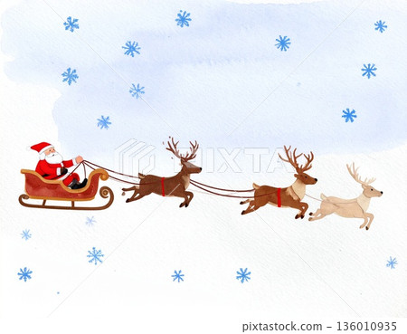 santa and snow 136010935