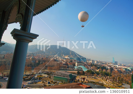 Panorama of old Tbilisi in autumn, winter Panorama of old Tbilisi in autumn, winter 136010951