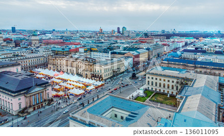 Aerial view of Berlin: Unter der Linden street and the Deutsche Aerial view of Berlin: Unter der Linden street and the Deutsche 136011095