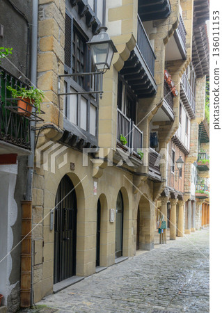 Ontarbia, Ondarrbia, old town, Basque Country, shops, midsummer, Spain 136011153