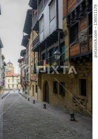 Ontarbia, Ondarrbia, old town, Basque Country, shops, midsummer, Spain Ontarbia, Ondarrbia, old town, Basque Country, shops, midsummer, Spain 136011179