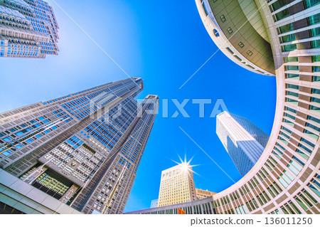 Tokyo cityscape in Japan: Overlooking the Tokyo Metropolitan Government Building and a clear blue sky... A ray of hope for a new era... = January 25, 2026 Tokyo cityscape in Japan: Overlooking the Tokyo Metropolitan Government Building and a clear blue sky... A ray of hope for a new era... = January 25, 2026 136011250