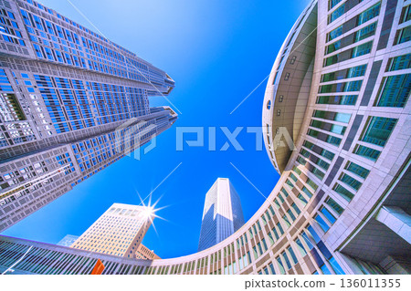 Tokyo cityscape in Japan, overlooking the Tokyo Metropolitan Government Building and a clear sky... Towards a brighter era and a happier future = January 25, 2026 136011355
