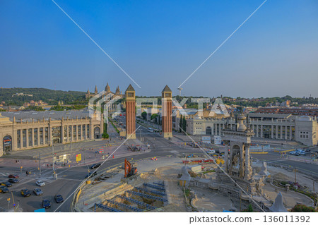 Barcelona, cityscape, clear skies, midsummer, Spain Barcelona, cityscape, clear skies, midsummer, Spain 136011392