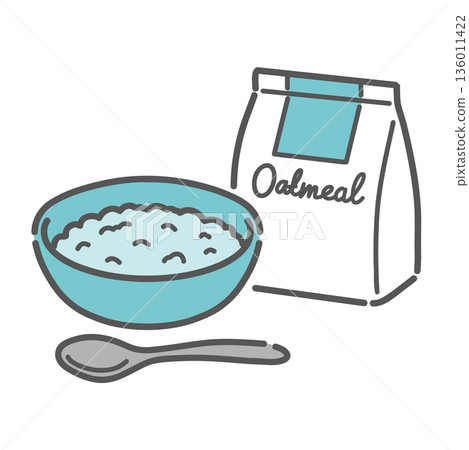 Oatmeal illustration (dietary fiber/low GI/grain) Oatmeal illustration (dietary fiber/low GI/grain) 136011422