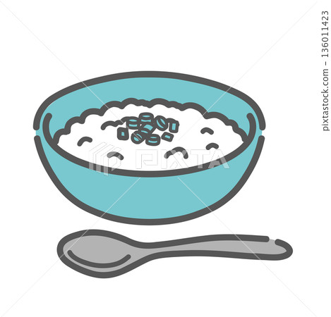 Illustration of porridge (easy to digest/cold/caregiver food) 136011423