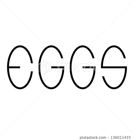 Eggs text creative logo design. Simple minimal abstract vector illustration. Drawing on a white background. 136011435