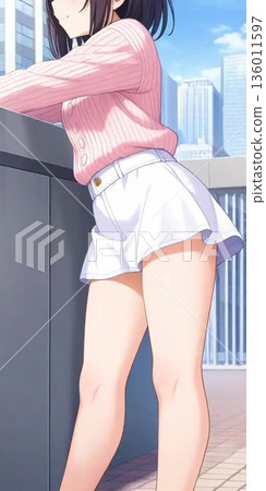 A girl in casual clothes in the city A girl in casual clothes in the city 136011597