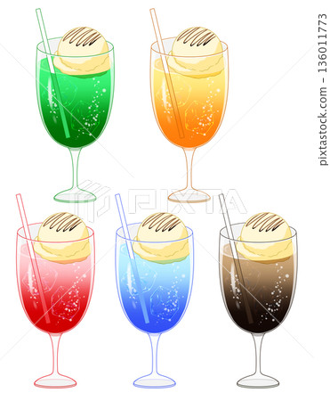 Colorful soda float illustration 136011773