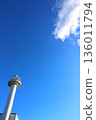 藍天、燈塔和雲朵 136011794