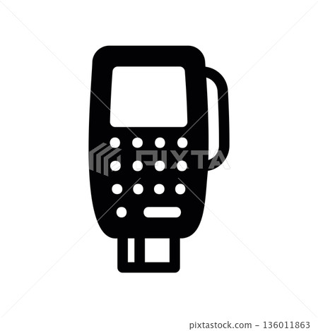 Simple black vector icon with a theme payment terminal Simple black vector icon with a theme payment terminal 136011863