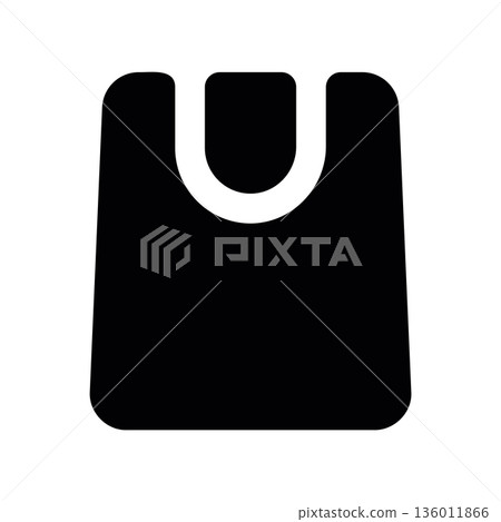 Simple black vector icon with a theme shopping bag Simple black vector icon with a theme shopping bag 136011866