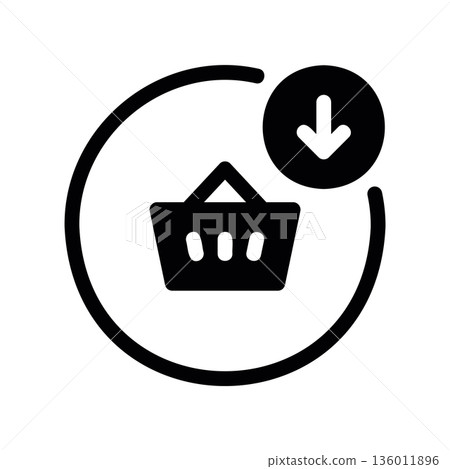 Simple black vector icon with a theme shopping cart 136011896