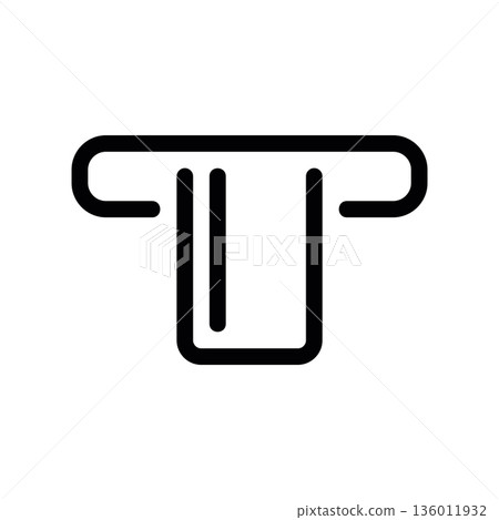 Simple black vector icon with a theme bank card slot 136011932