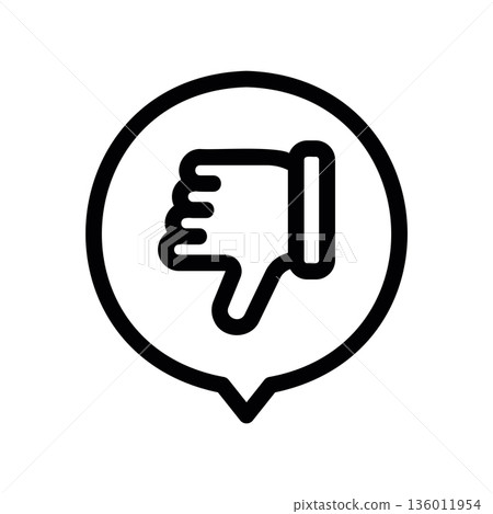 Simple black vector icon with a theme chat, dislikes 136011954