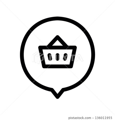 Simple black vector icon with a theme shopping cart, chat 136011955