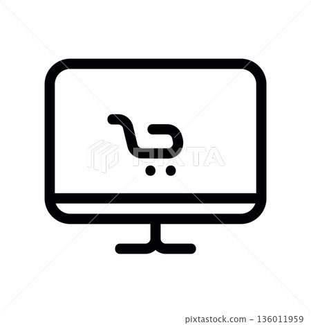 A minimal flat design icon with a modern look online store A minimal flat design icon with a modern look online store 136011959