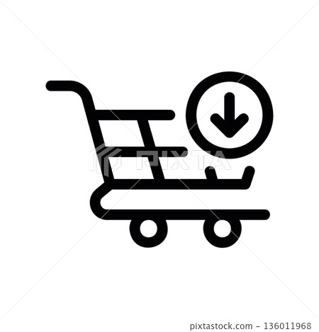 A minimal flat design icon with a modern look put in cart A minimal flat design icon with a modern look put in cart 136011968