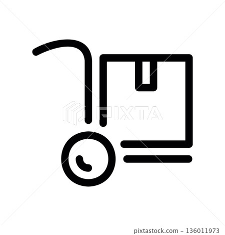 A minimal flat design icon with a modern look cargo transportation 136011973