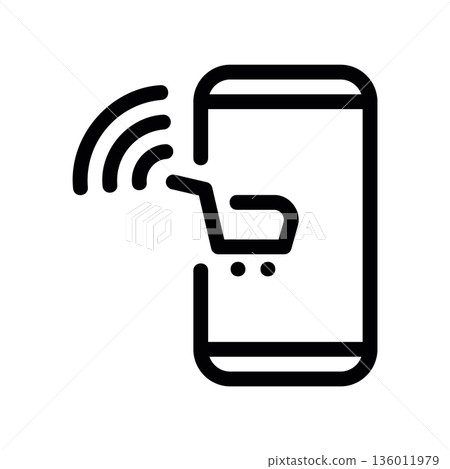 A minimal flat design icon with a modern look phone store A minimal flat design icon with a modern look phone store 136011979