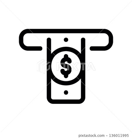 A minimal flat design icon with a modern look insert cash slot 136011995