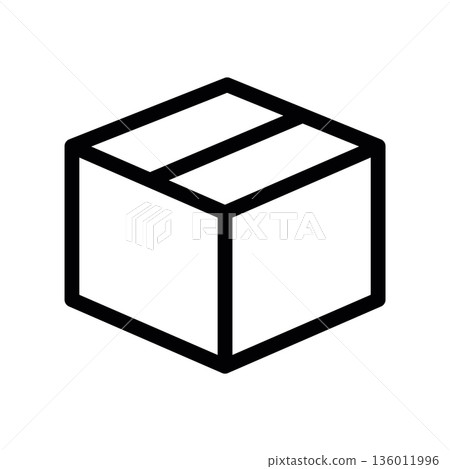 A minimal flat design icon with a modern look cardboard box A minimal flat design icon with a modern look cardboard box 136011996
