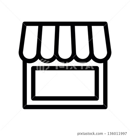 A minimal flat design icon with a modern look minimarket window, window 136011997