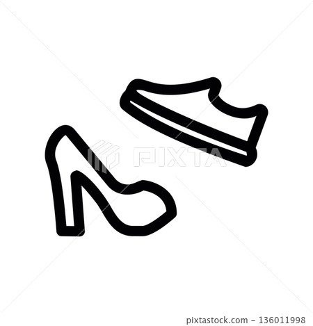 A minimal flat design icon with a modern look everyday shoes A minimal flat design icon with a modern look everyday shoes 136011998