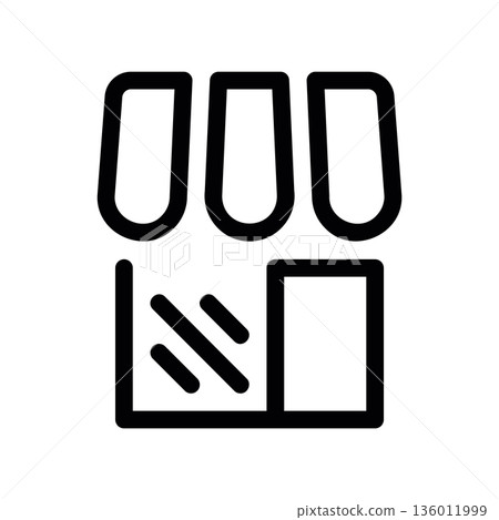 A minimal flat design icon with a modern look store building, mini market A minimal flat design icon with a modern look store building, mini market 136011999