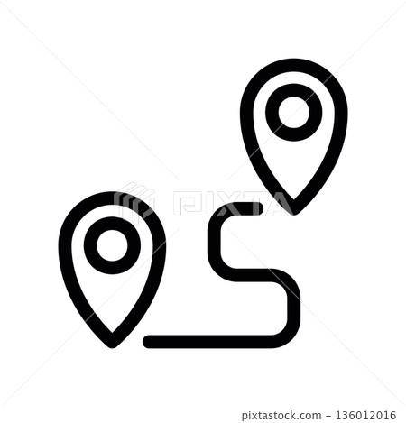 A minimal flat design icon with a modern look location, route A minimal flat design icon with a modern look location, route 136012016