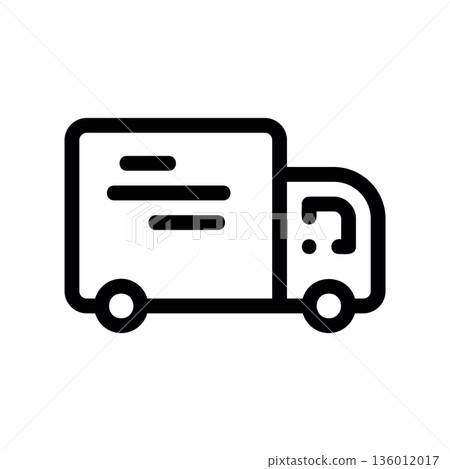 A minimal flat design icon with a modern look truck 136012017